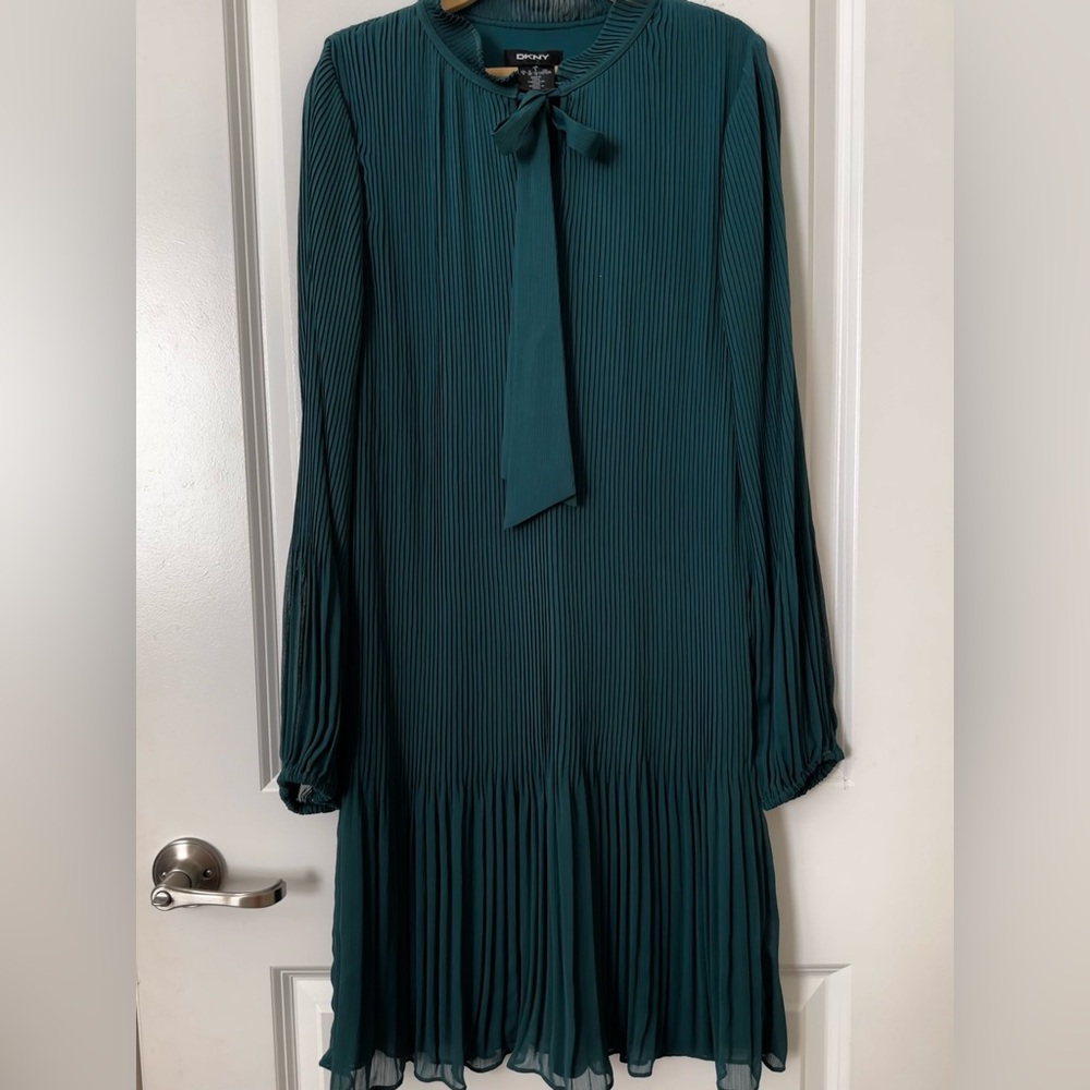 DKNY Teal Long Sleeve Dress